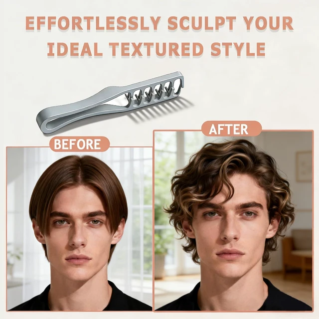 Alt view image 3 of 6 - 2 Pack Texture Comb Volumizing Fluffy Hair Styling Comb Wide Tooth Tool | Root Lift Volume Boost | Smooth Detangling | Comfortable Textured Grip | Lightweight Everyday Styling