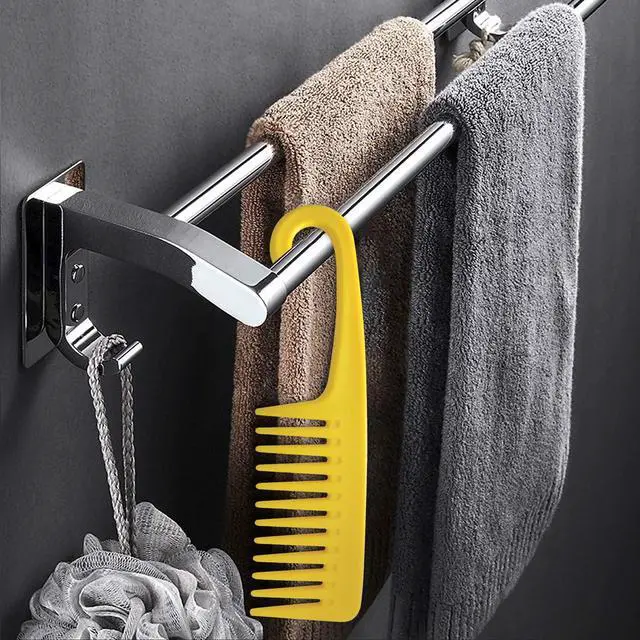 Alt view image 6 of 6 - Wide Tooth Comb Shower Comb With Hook | Good for Curly Hair Wet Dry, Premium Tangle Free Combs Yellow