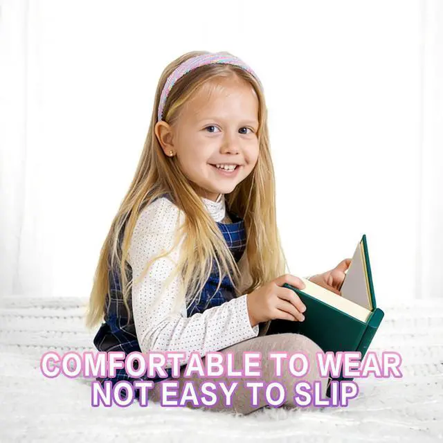 Alt view image 5 of 7 - Sequin Headbands for Girls, 4PCS Sparkly Girls Headbands Glitter Rainbow Pink Purple Blue Toddler Headband Cute Sparkle Hairbands Iridescent Girl Hair Accessories for Back to School or Daily Outfits