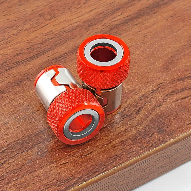 Alt view image 3 of 7 - Magnetic Screw Ring Screwdriver Head, 5 Pcs, Red | Magnetic Ring Metal Bit Magnetizer Ring, For 1/4 Inch (6.35 mm) Hex Shank Screwdriver, For Power Bits