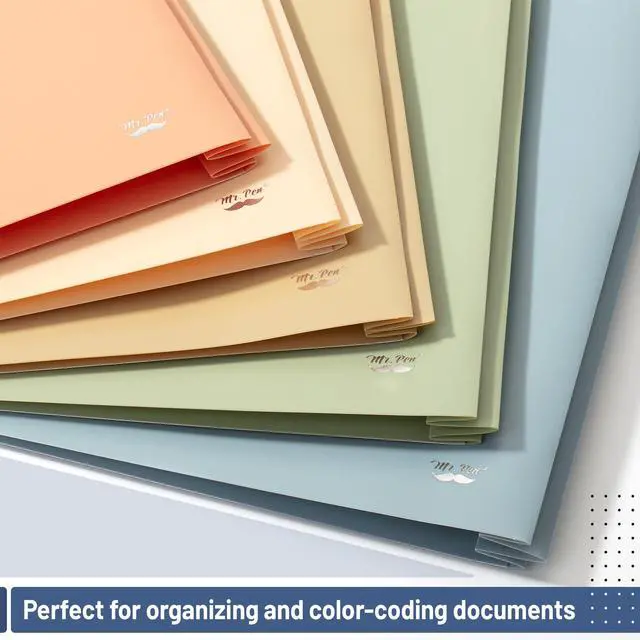 Alt view image 6 of 7 - Plastic Folders with Pockets and Prongs, 5 Pack, Letter Size | 2-Pocket Poly Folders with 3 Hole Punch, Metal Prongs & Business Card Slot, Flexible Plastic Folders for School and Office