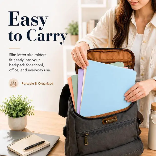 Alt view image 6 of 6 - 6 Plastic Folders, 2 Pocket, Heavy Duty, No Prongs, Assorted Colors,