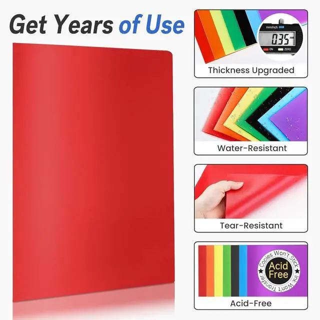 Alt view image 4 of 7 - 7 Pack Folders with Pockets, 2 Pocket Folders with Extra Labels | Plastic Folder with Pockets, Heavy Duty File Folder Bulk, School Business Office Filing Supplies, Soft Colors