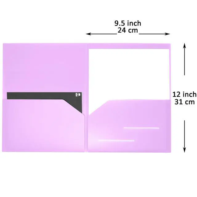 Alt view image 2 of 4 - 6 Pack Heavy Duty Plastic Two Pocket Folders, Heavy Duty Plastic 2 Pocket Folder (Mauve)
