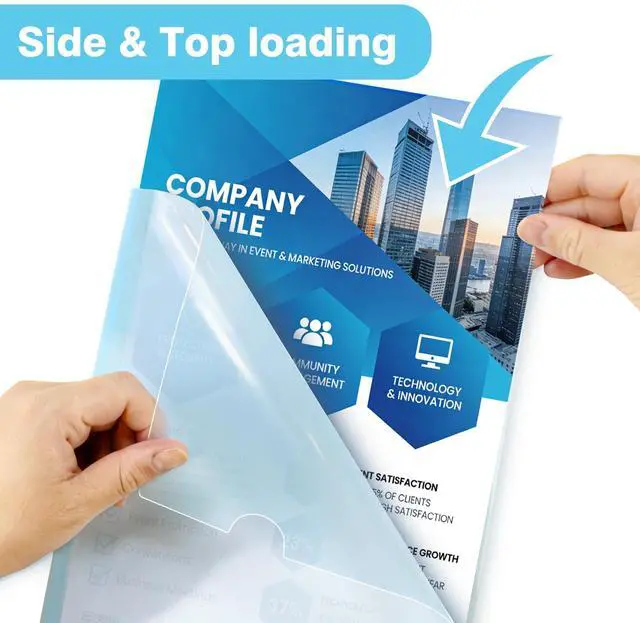 Alt view image 5 of 7 - 6 Pack Plastic File Folders, Letter Size Clear Project Sleeves for 8.5 x 11 Paper, Assorted Colors Transparent Document Protectors, Acid-Free Poly Jackets for Home, School & Office