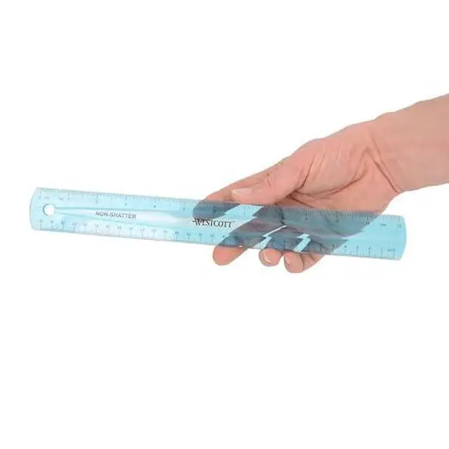 Alt view image 7 of 7 - Shatterproof Ruler, 12-Inch, Blue,