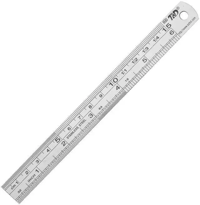 Main image of Metal Ruler 6 Inches Stainless Steel 1 Pack | Rust-proof, Straight edge, Precise markings, Clear read