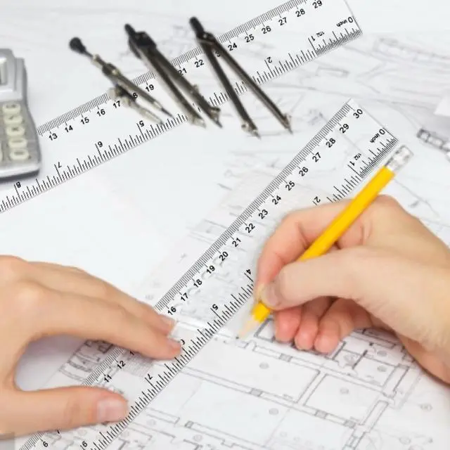 Alt view image 5 of 7 - 12 Inch Rulers, Clear Plastic, 2PCS | Hanging Hole, Standard, Metric, Millimeter, Straight Plastic Rulers , Students, School, Office