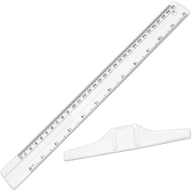 Alt view image 3 of 7 - 12 Inch Junior T-Square Ruler, 30 cm, 2 Pcs | Plastic, Transparent, For Design Drafting Architect Art