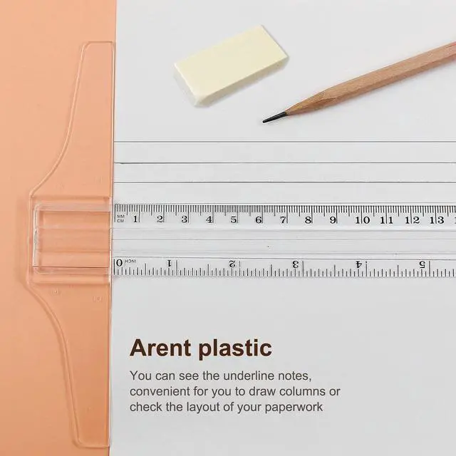 Alt view image 5 of 7 - 12 Inch Junior T-Square Ruler, 30 cm, 2 Pcs | Plastic, Transparent, For Design Drafting Architect Art