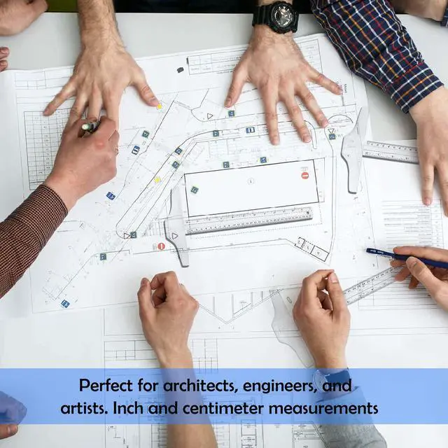 Alt view image 7 of 7 - 12 Inch Junior T-Square Ruler, 30 cm, 2 Pcs | Plastic, Transparent, For Design Drafting Architect Art