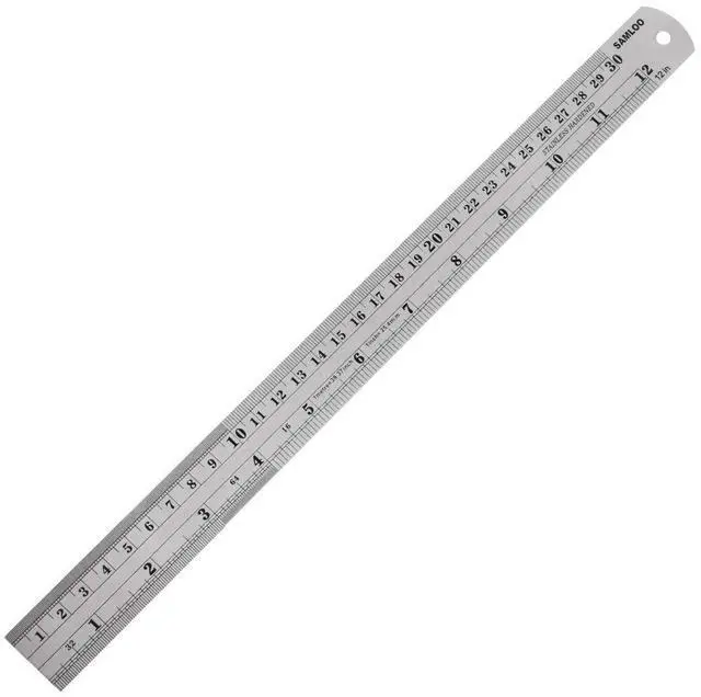 Main image of Stainless Steel 12 Inch Ruler Kit with Conversion Table and Metric Straight Edge