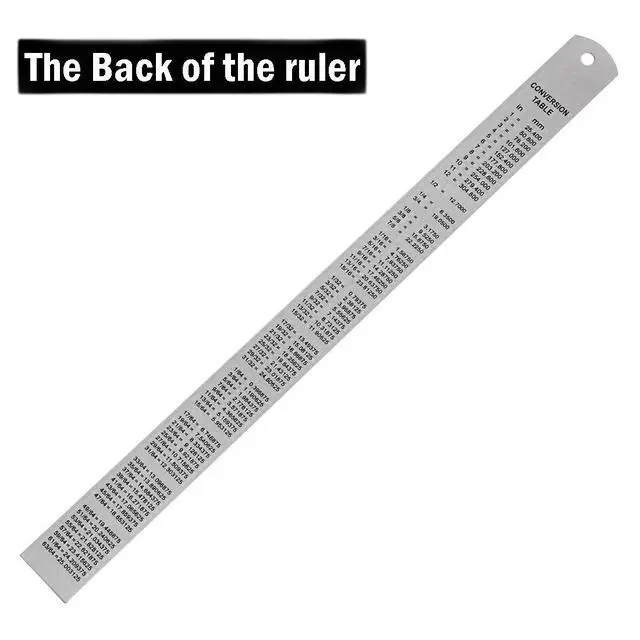Alt view image 2 of 6 - Stainless Steel 12 Inch Ruler Kit with Conversion Table and Metric Straight Edge