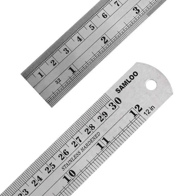 Alt view image 3 of 6 - Stainless Steel 12 Inch Ruler Kit with Conversion Table and Metric Straight Edge
