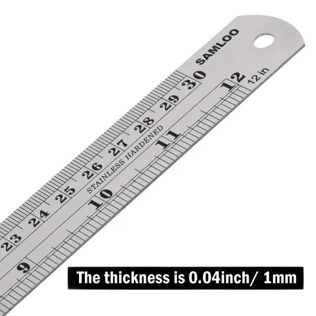 Alt view image 5 of 6 - Stainless Steel 12 Inch Ruler Kit with Conversion Table and Metric Straight Edge