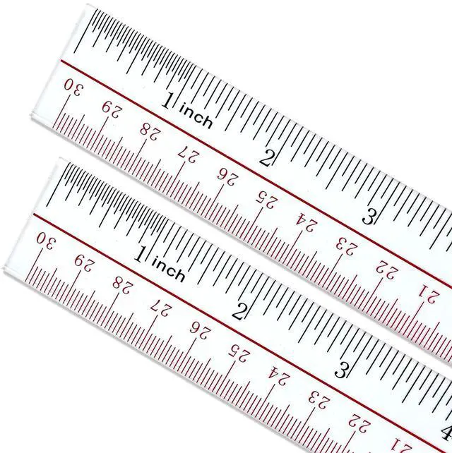 Main image of Ruler 12 inch, Clear Plastic 12 inch Ruler, Apply to Rulers for Kids and Office Use Measuring Tools, Transparent Metric Straight with Inches and Centimeters, Ruler Set Pack of 2
