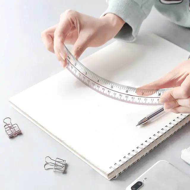 Alt view image 4 of 6 - Ruler 12 inch, Clear Plastic 12 inch Ruler, Apply to Rulers for Kids and Office Use Measuring Tools, Transparent Metric Straight with Inches and Centimeters, Ruler Set Pack of 2