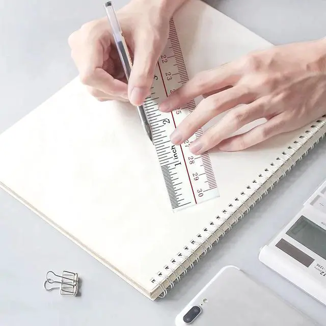 Alt view image 3 of 6 - Ruler 12 inch, Clear Plastic 12 inch Ruler, Apply to Rulers for Kids and Office Use Measuring Tools, Transparent Metric Straight with Inches and Centimeters, Ruler Set Pack of 2