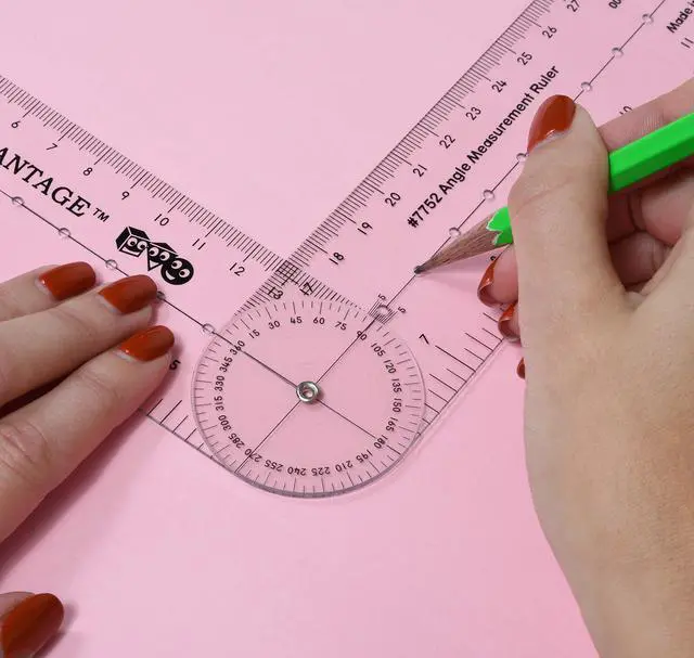 Alt view image 3 of 7 - Angle Measurement Ruler, Clear, Flexible and Adjustable | Geometry Measuring Tool, Measure Angles to 360 Degrees and Lines to 12"