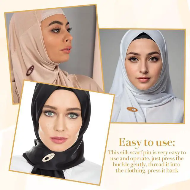 Alt view image 6 of 7 - 12pcs Hijab Pins for Women - Multicolored Rhinestone & ABS Shawl Pin, Plastic Cover Hijab Fashion Brooches and Pins, Colorful Scarf Safety Plastic Cover Pin