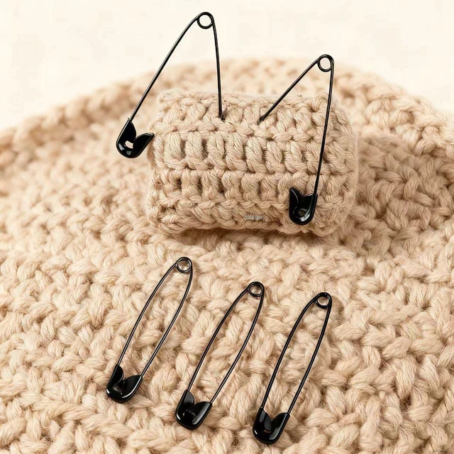 Alt view image 6 of 7 - 120 PCS 5 Different Sizes Black Safety Pins Assorted, Small and Large Safety Pins Bulk for Sewing and Clothes