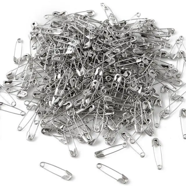 Alt view image 2 of 7 - 500PCS Safety Pins, 0.75Inch/19mm Small Fastening Pins, Rust Resistant Nickel Plated Steel Set for Crafting, Sewing, DIY, Rimming Fastening Clip Button for Garment Hang Tag (Silver)