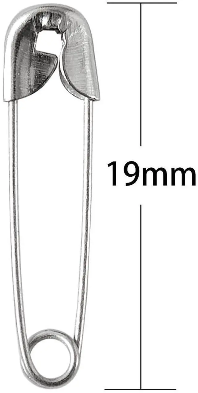 Alt view image 3 of 7 - 500PCS Safety Pins, 0.75Inch/19mm Small Fastening Pins, Rust Resistant Nickel Plated Steel Set for Crafting, Sewing, DIY, Rimming Fastening Clip Button for Garment Hang Tag (Silver)