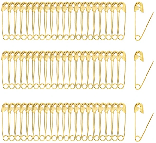 Main image of 200 PCS 3/4" / 19mm Gold Safety Pins, Sharp for Sewing Crafts Tags | Gold-Plated Rust-Proof, Sharp Tip Easy Piercing, Secure Buckle, For Clothing Tags Sewing Jewelry DIY