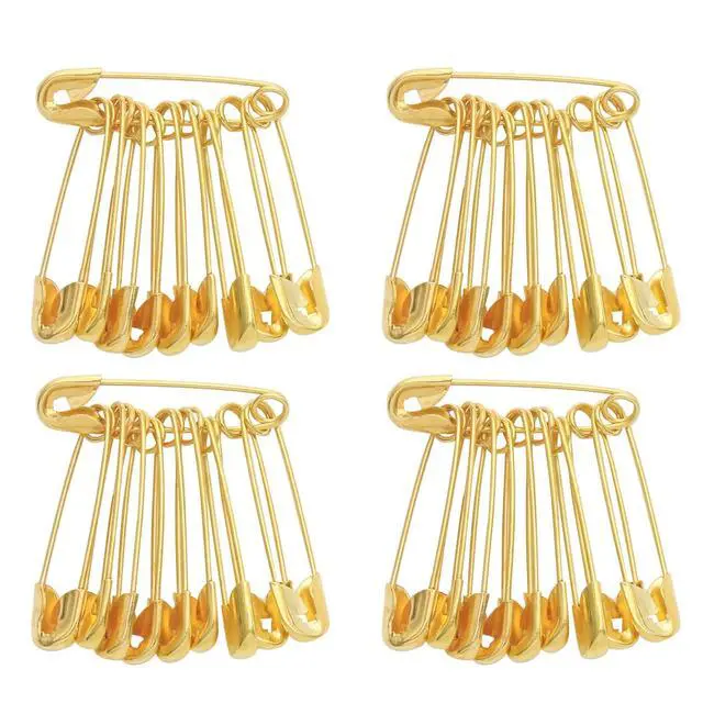 Alt view image 2 of 7 - 200 PCS 3/4" / 19mm Gold Safety Pins, Sharp for Sewing Crafts Tags | Gold-Plated Rust-Proof, Sharp Tip Easy Piercing, Secure Buckle, For Clothing Tags Sewing Jewelry DIY