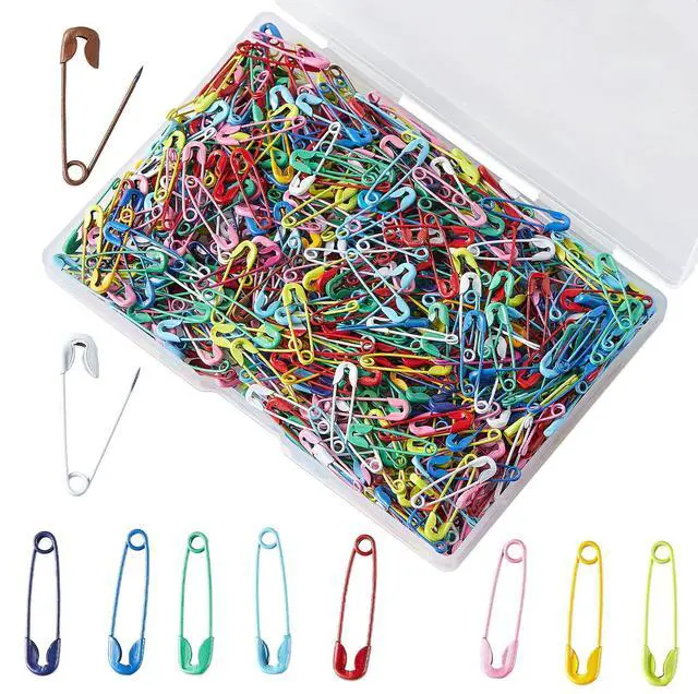 Main image of 200PCS Safety Pins for Clothes 19mm Multicolored Safety Pins with Clear Storage Box - Premium Metal, Rust-Resistant, Ideal for Sewing, Crafting, and Organizing