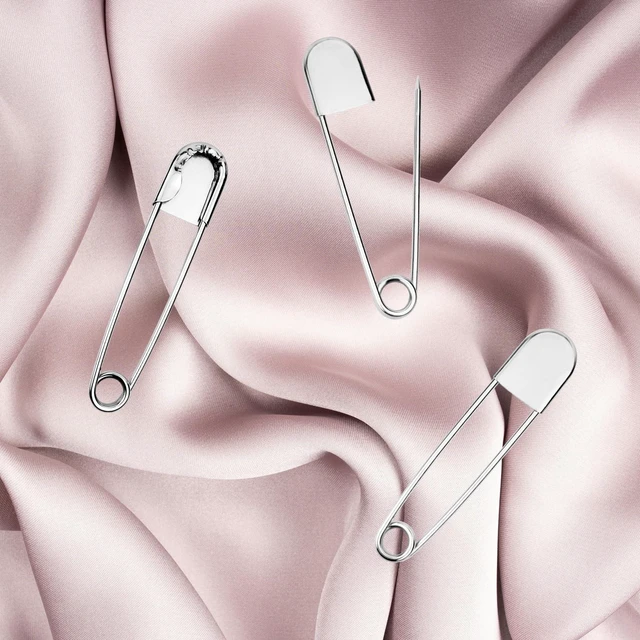 Alt view image 3 of 7 - 2 Pcs 5 Inch Stainless Steel Safety Pins, Large Safety Pins Heavy Duty for Thick Fabric, Sewing, Craft, Outdoor (2, Silver)