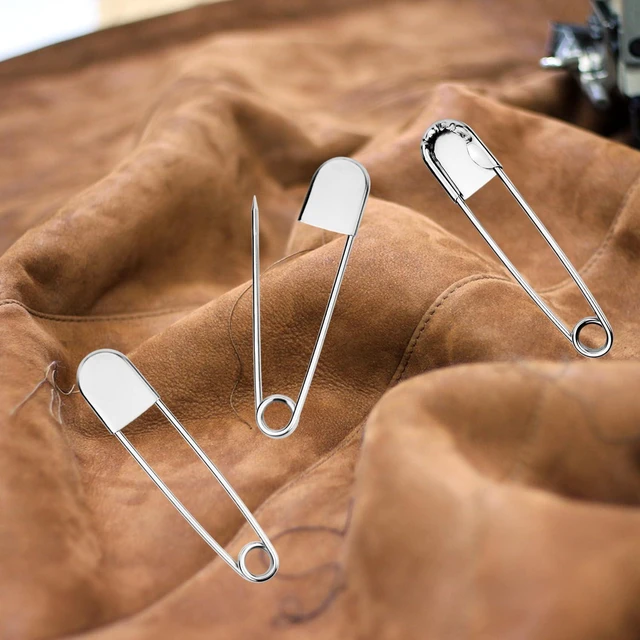Alt view image 7 of 7 - 2 Pcs 5 Inch Stainless Steel Safety Pins, Large Safety Pins Heavy Duty for Thick Fabric, Sewing, Craft, Outdoor (2, Silver)