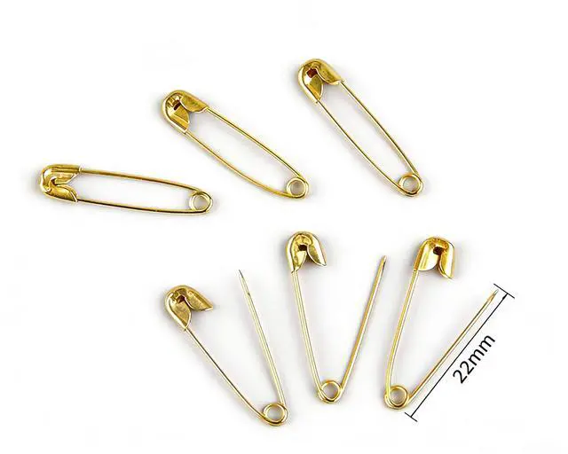 Alt view image 3 of 3 - 150pcs Gold Safety Pins, 22mm/0.87inch Small Safety Pins Bulk for Clothes, Sewing, Crafts, Jewelry Making, Nickel Plated Steel Rust Resistant Safety Pins for Home, Office, Tailor Use