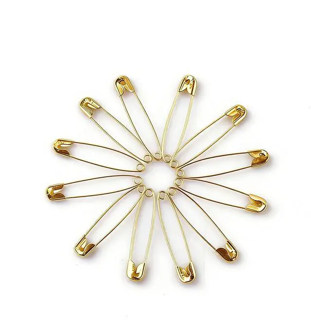 Alt view image 2 of 3 - 150pcs Gold Safety Pins, 22mm/0.87inch Small Safety Pins Bulk for Clothes, Sewing, Crafts, Jewelry Making, Nickel Plated Steel Rust Resistant Safety Pins for Home, Office, Tailor Use