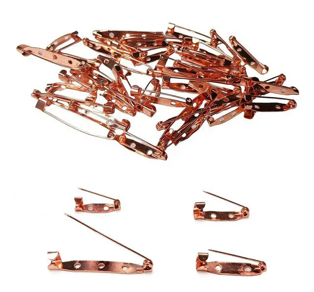 Main image of 30 Pcs Rose Gold Brooch Pins, 4 Sizes Safety Pins for DIY Crafts, Boutonnieres, Badges, Name Tags and Jewelry Making (30, Rose Gold, Mixed Sizes)