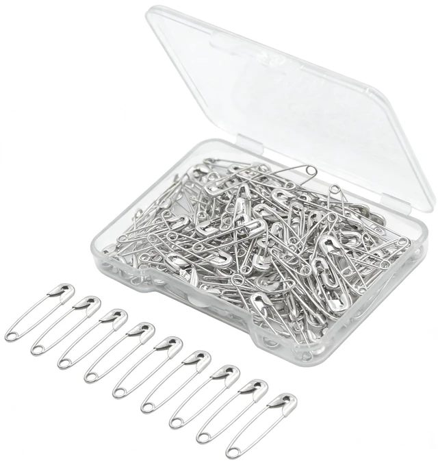 Main image of 150pcs Silver Safety Pins, 22mm Small Safety Pins Bulk for Clothes, Sewing, Crafts, Jewelry Making, Laundry, Nickel Plated Steel Rust Resistant Safety Pins for Home, Office, Tailor Use