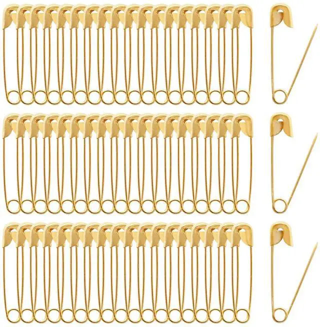 Main image of 120 PCS 19mm Gold Safety Pins Size 00, Sharp for Sewing Tags | Plated Metal Rust-Proof, Sharp Tip Easy Piercing, Secure Buckle, For Clothing Tags Jewelry Sewing DIY