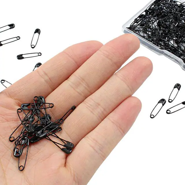 Alt view image 4 of 5 - Black Safety Pins, 250Pcs, 0.75inch / 19mm | Mini Safety Pins Bulk, Small Safety Pins, Convenient Box, For Clothes Home Office
