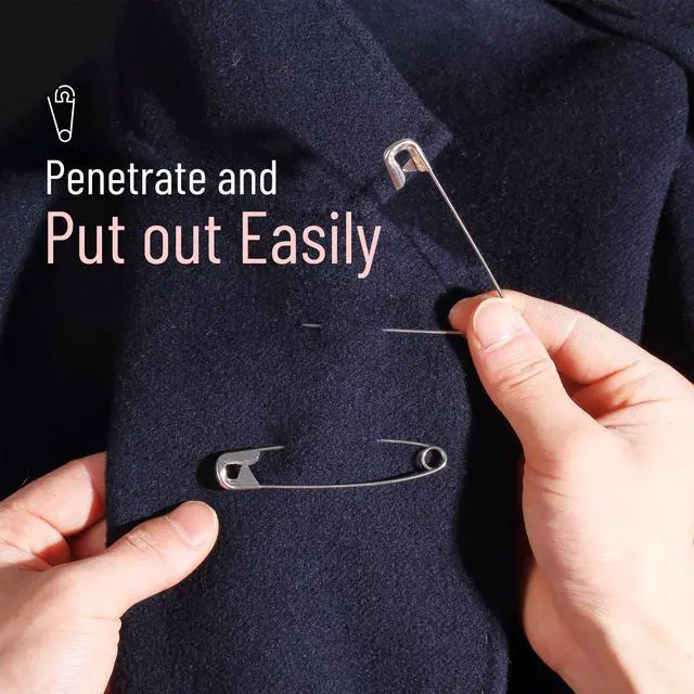 Alt view image 5 of 7 - Safety Pins Assorted, 400 Pack, 5 Different Sizes, Silver