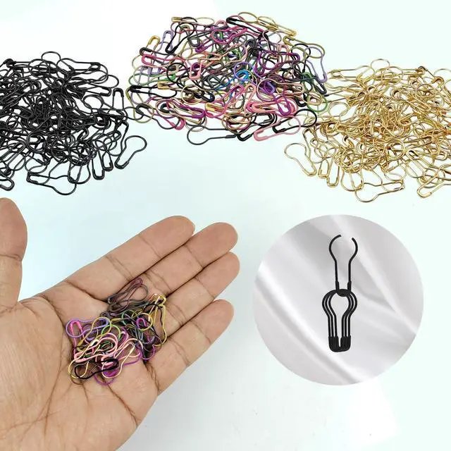 Alt view image 6 of 7 - 100Pcs Premium Metal Gourd Pins - 0.8" Mixcolor Bulb Safety Pins for Clothing Tags, Hand Sewing, DIY, Craft Projects, and Home Use (100, Mixcolor)