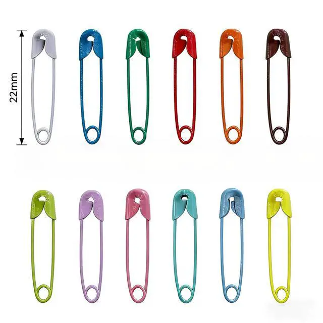 Alt view image 2 of 4 - 200pcs Colored Safety Pins for Clothes, 22mm Small Safety Pins, Knitting Stitch Markers for Sewing Crafts Clothing, Tag Pins in a PP Box