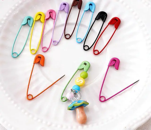 Alt view image 4 of 4 - 200pcs Colored Safety Pins for Clothes, 22mm Small Safety Pins, Knitting Stitch Markers for Sewing Crafts Clothing, Tag Pins in a PP Box