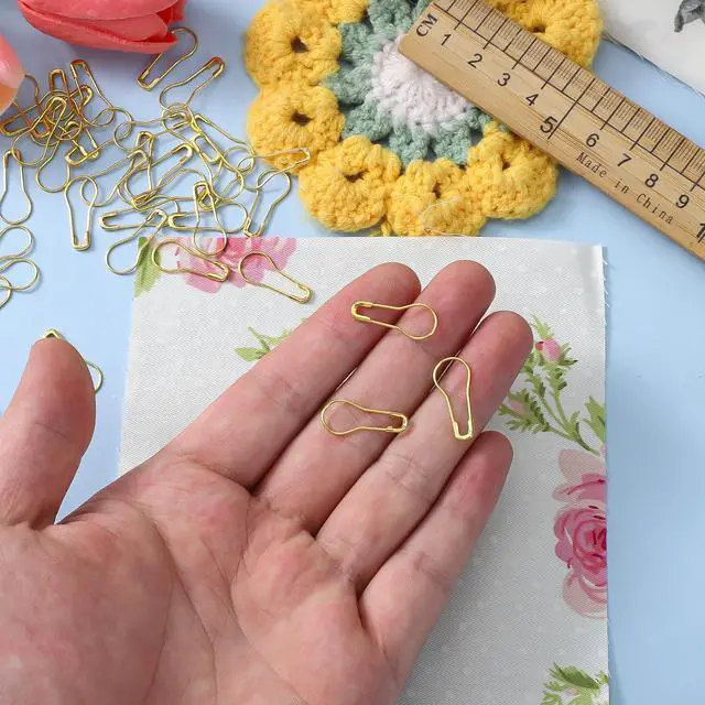 Alt view image 3 of 7 - Gold Safety Pins, 200 Pcs 0.8 Inch Gold Bulb Pins Gourd Mini Pins | Small Safety Gourd Metal Stitch Markers for Clothes Tags Knitting Hand Sewing DIY Craft Projects and Home Use