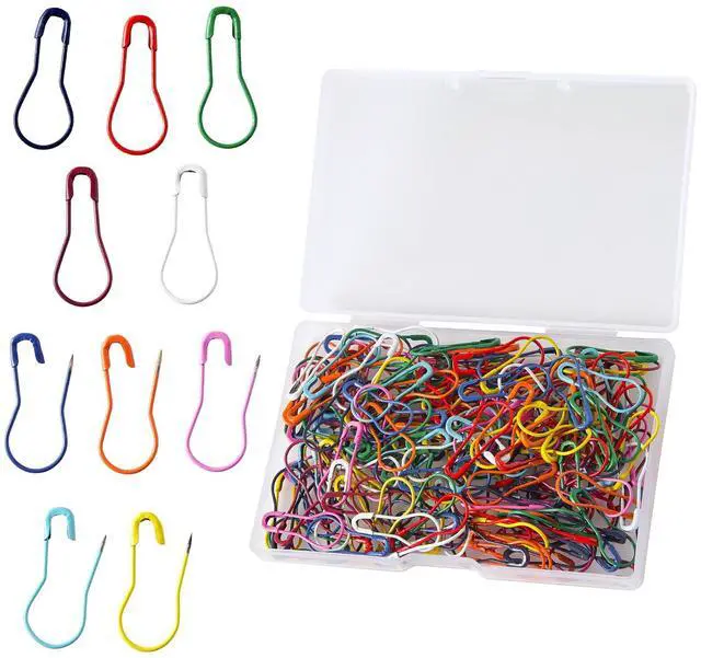 Main image of 200 Pieces Safety Bulb Pins,Mixed Colors Bulb Pin Gourd Safety Pin Metal Calabash Clothing Tag Pins for Knitting and DIY Project Craft Project, Home Accessories