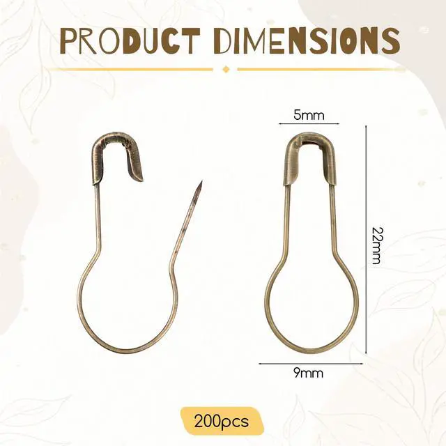 Alt view image 2 of 7 - 200 Pcs Bulb Safety Pins Bulb Pin Small Metal Safety Pins 0.8 Inch | for Clothing Tag Clothing Crafting and DIY
