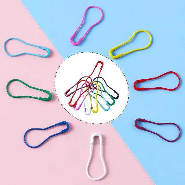Alt view image 3 of 5 - 200 Pieces Safety Bulb Pins,Mixed Colors Bulb Pin Gourd Safety Pin Metal Calabash Clothing Tag Pins for Knitting and DIY Project Craft Project, Home Accessories