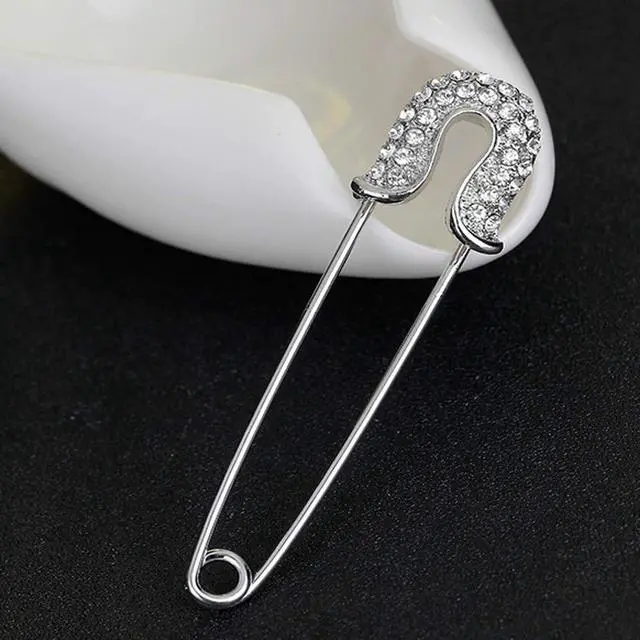 Alt view image 3 of 7 - 4 Pieces Alloy Crystal Safety Pins Jewelry Brooch Pins for Scarves Sweater Shawl Cardigan