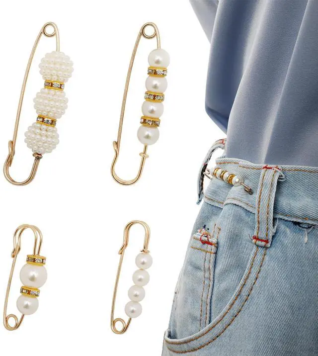 Main image of 8 Pcs Elegant Pearl Brooch Pins Set, Fashionable Safety Pins for Clothing, Dress, Skirt, Cardigan, Collar, Faux Pearl Rhinestones Decorative Pins for Women and Girls