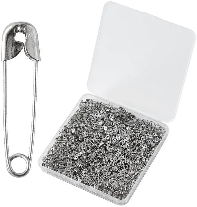 Main image of 500PCS Safety Pins, 0.75Inch/19mm Small Fastening Pins, Rust Resistant Nickel Plated Steel Set for Crafting, Sewing, DIY, Rimming Fastening Clip Button for Garment Hang Tag (Silver)