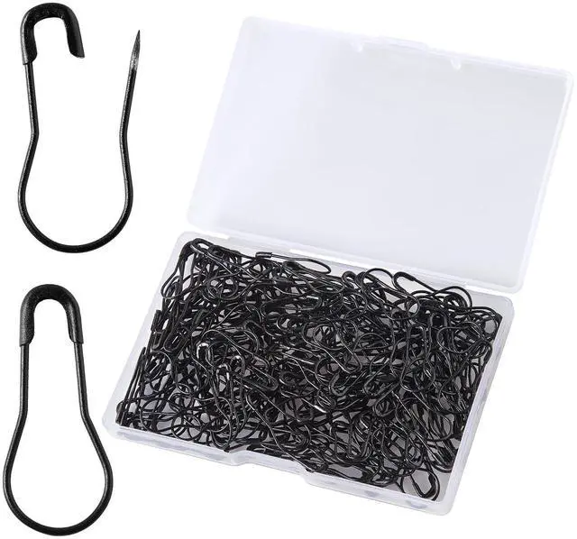 Main image of Black Bulb Pins 0.8" Safety Bulb Pin,Gourd Safety Pin Metal Calabash Clothing Tag Pins for Knitting and DIY Project Craft Project,Home Accessories 200pcs
